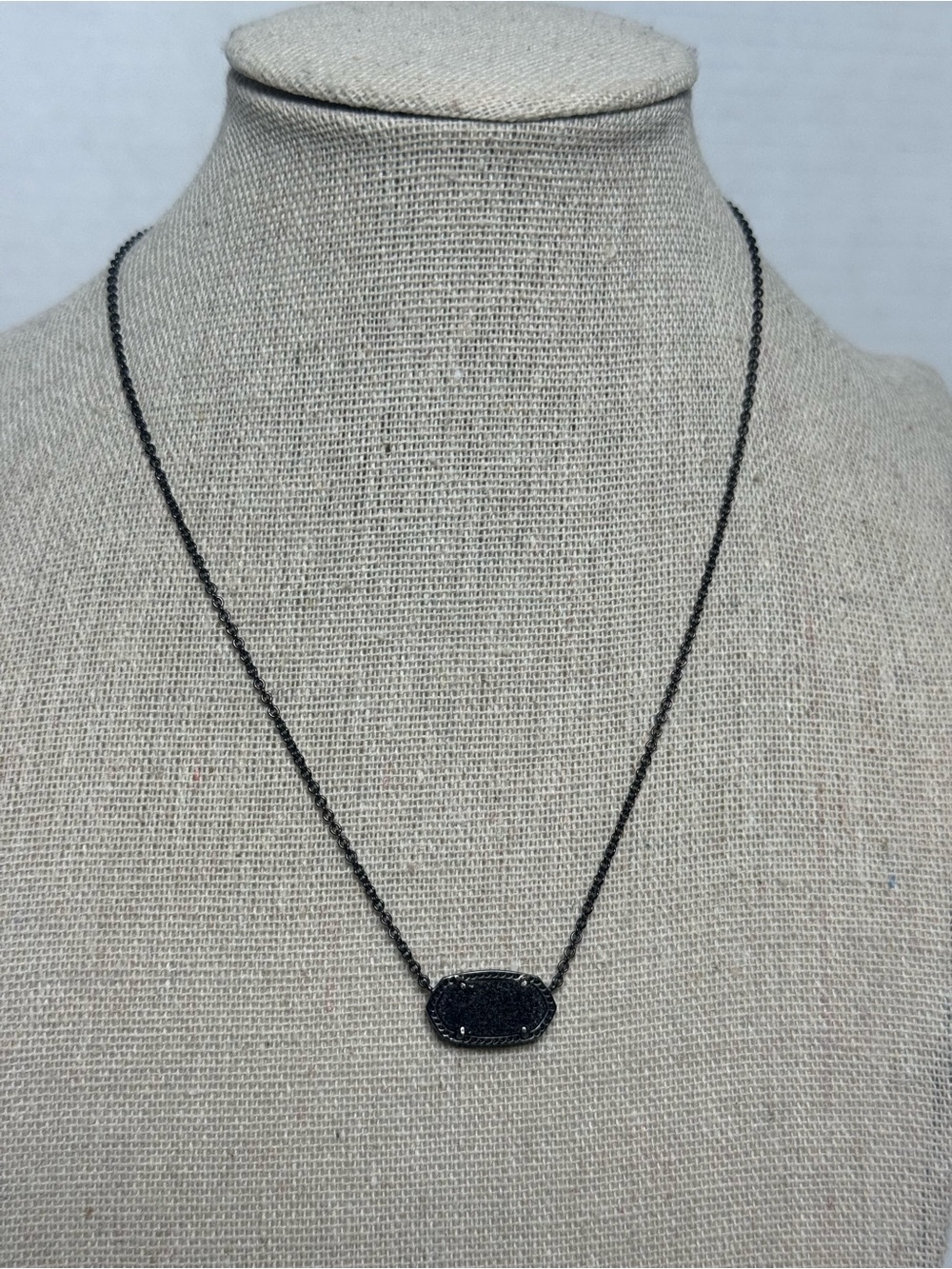 Kendra Scott Black‎ Oval Druzy Necklace